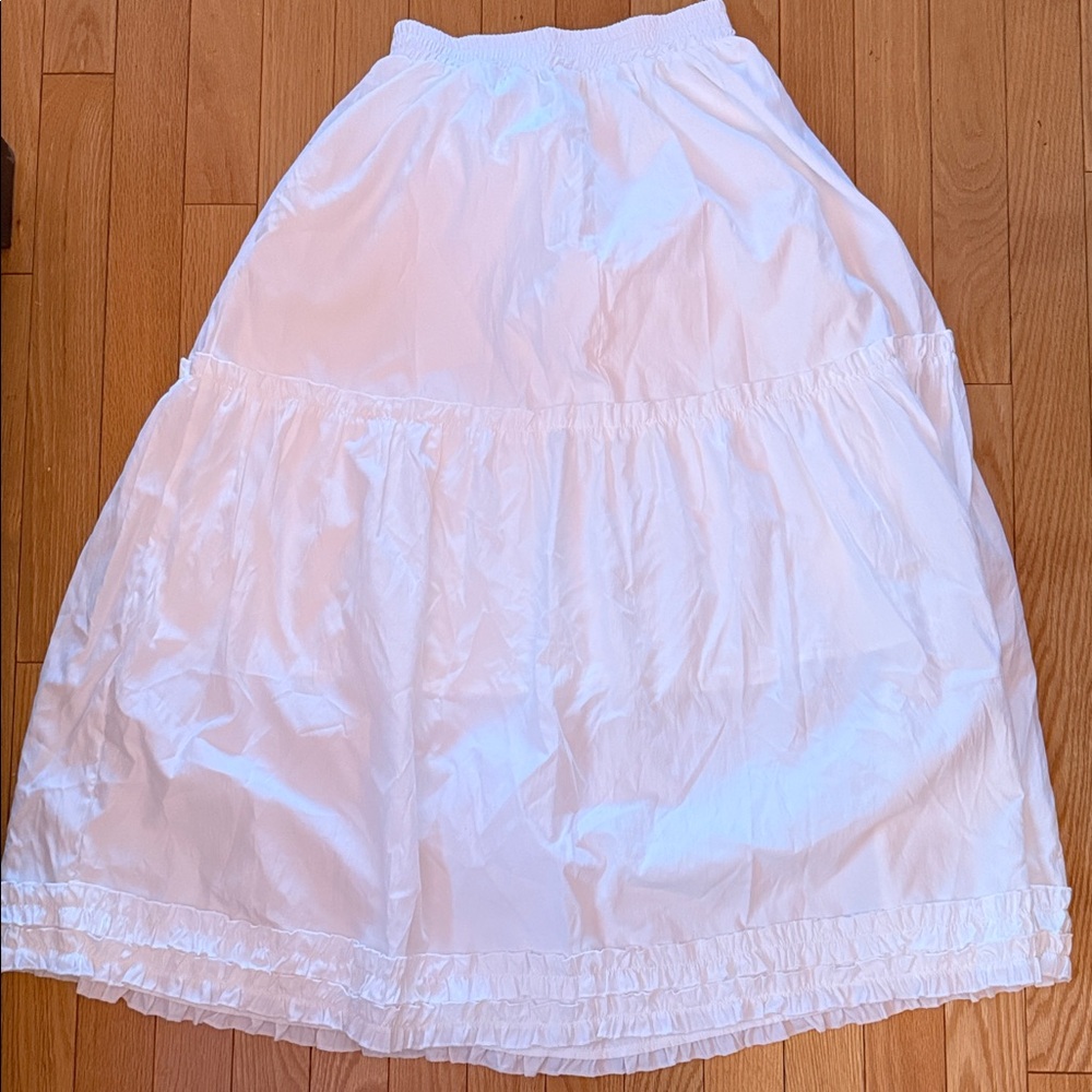 Cottage core White Maxi Skirt for Women